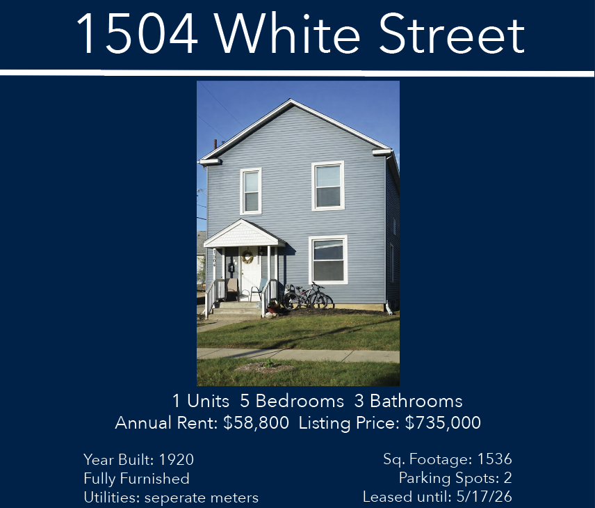 1504 White Street For Rent - 1 Units, 5 Bedrooms, 3 Bathrooms, Fully Furnished